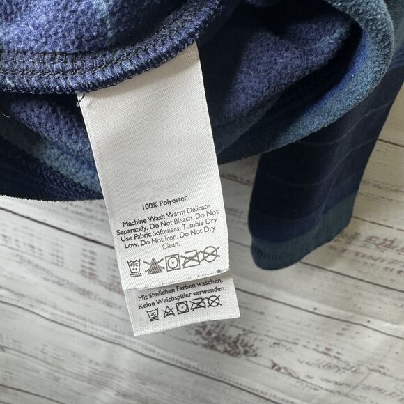 Eddie Bauer 1/4 Zip Pullover Fleece Sweatshirt Mens Medium Blue Striped - Picture 6 of 8